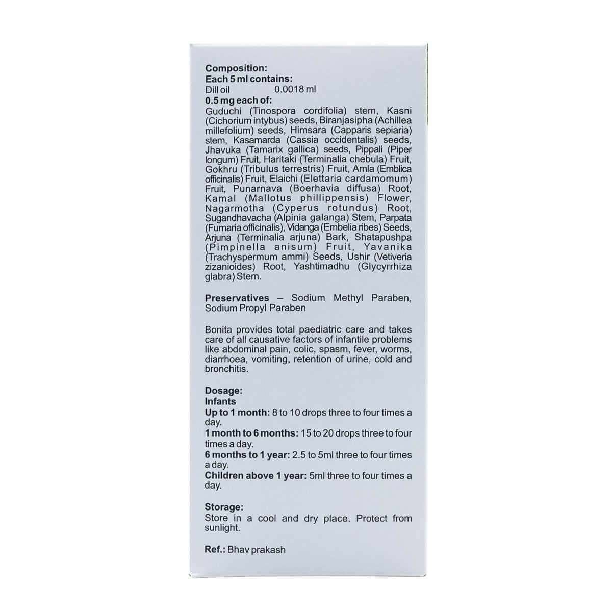 BONITA SYRUP 200ML - Composition