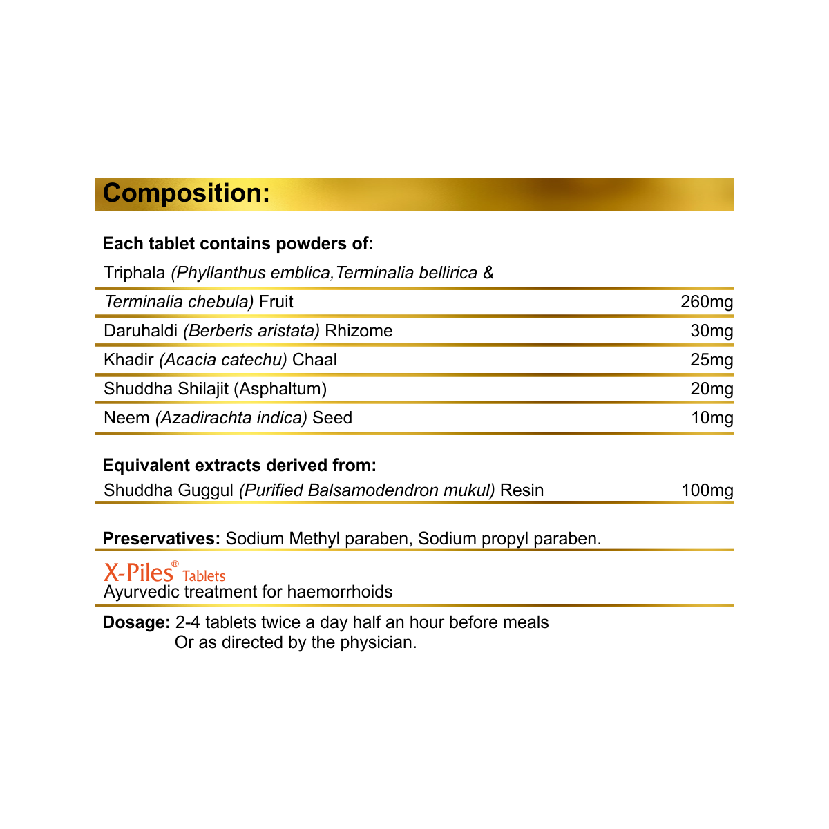 X-PILES TABLET 60'S for piles